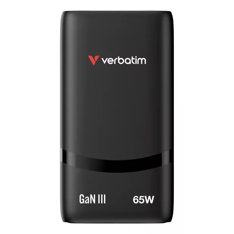 Verbatim Fold 'n' Go GaN-oplader 65W EU-stekker zwart, binnen, AC, 20 V, zwart