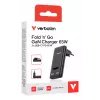 Verbatim Fold 'n' Go GaN-oplader 65W EU-stekker zwart, binnen, AC, 20 V, zwart