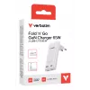 Verbatim Fold 'n' Go GaN-oplader 65W EU-stekker wit