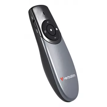 Verbatim Focus draadloze presenter met rode laserpointer, RF, USB, 30 m, zwart, zilver