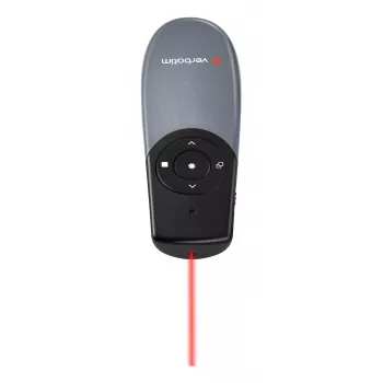 Verbatim Focus draadloze presenter met rode laserpointer, RF, USB, 30 m, zwart, zilver