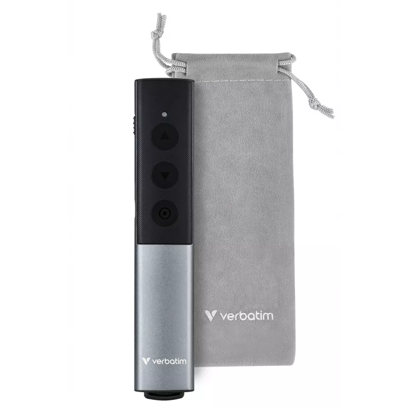 Verbatim Agenda draadloze presenter met rode laserpointer, RF, USB, 100 m, zwart, zilver