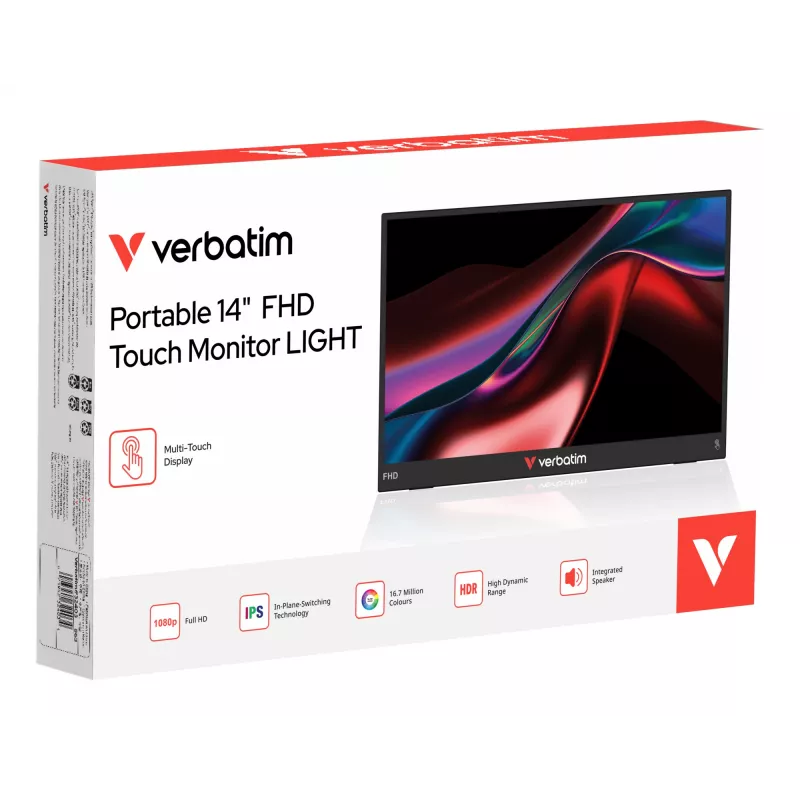 Draagbare monitor Verbatim 14 inch FHD touch LCD 1920x1080