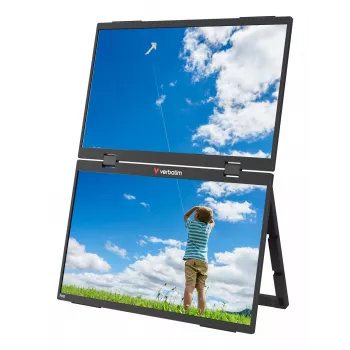 Verbatim draagbare 15,6 inch FHD dual monitor Essentials, 39,6 cm (15,6 inch), LCD, 1920 x 1080 pixels, Full HD, 16:9, 10 ms