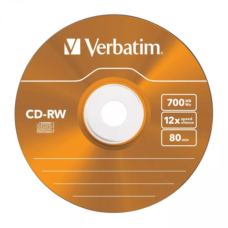 Verbatim CD-RW Colour 12x 700 MB 5 stuks