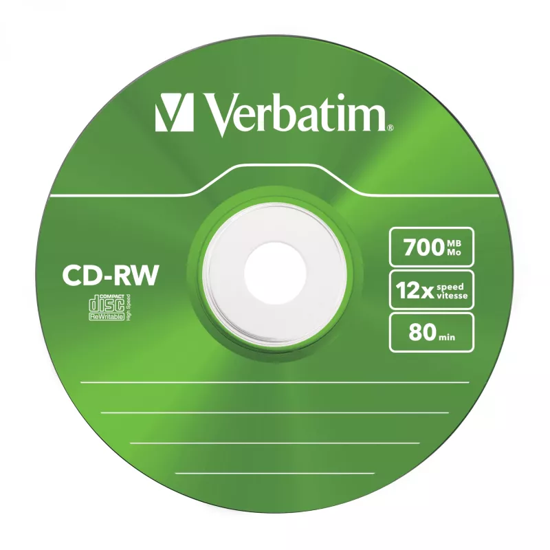 Verbatim CD-RW Colour 12x 700 MB 5 stuks