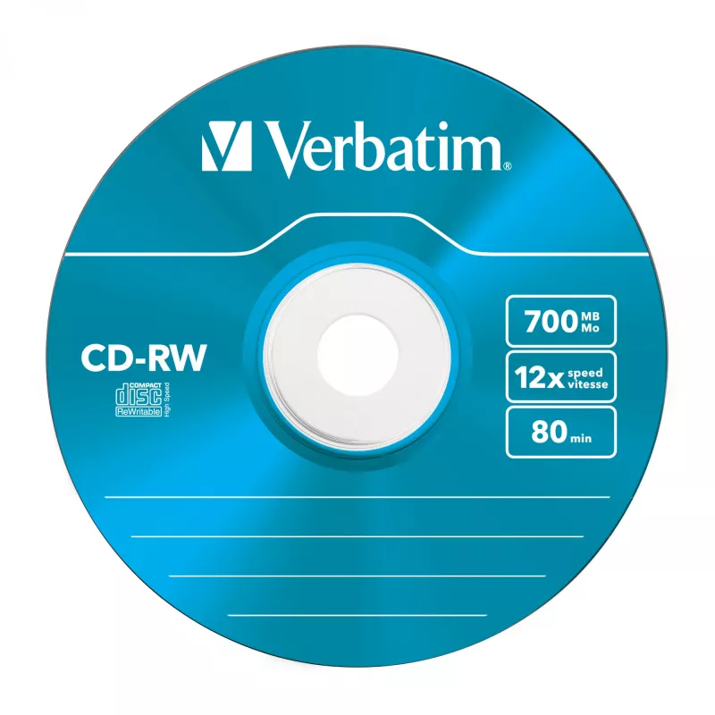 Verbatim CD-RW Colour 12x 700 MB 5 stuks