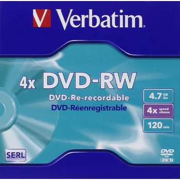 Verbatim VB-DMW44JC, DVD-RW, 120 mm, jewel case, 1 stuk, 4,7 GB