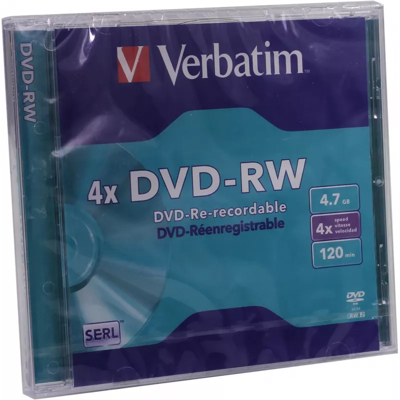 Verbatim DVD-RW 4,7 GB 4x, Jewel Case, 5 st. (43285)