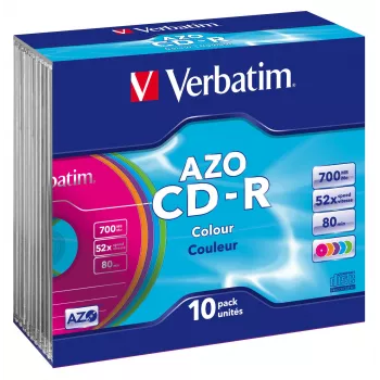 Verbatim CD-R AZO Colours 700 MB 48x 10 stuks