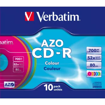 Verbatim CD-R AZO Colours 700 MB 48x 10 stuks