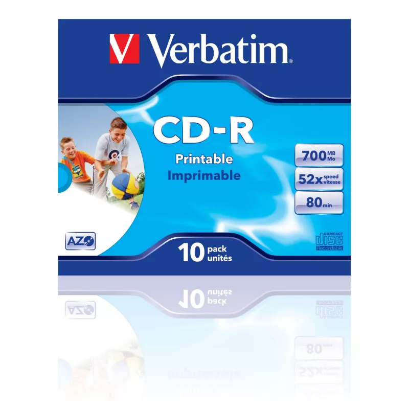 Verbatim CD-R AZO Wide Inkjet Printable 700 MB 52x 10 stuks