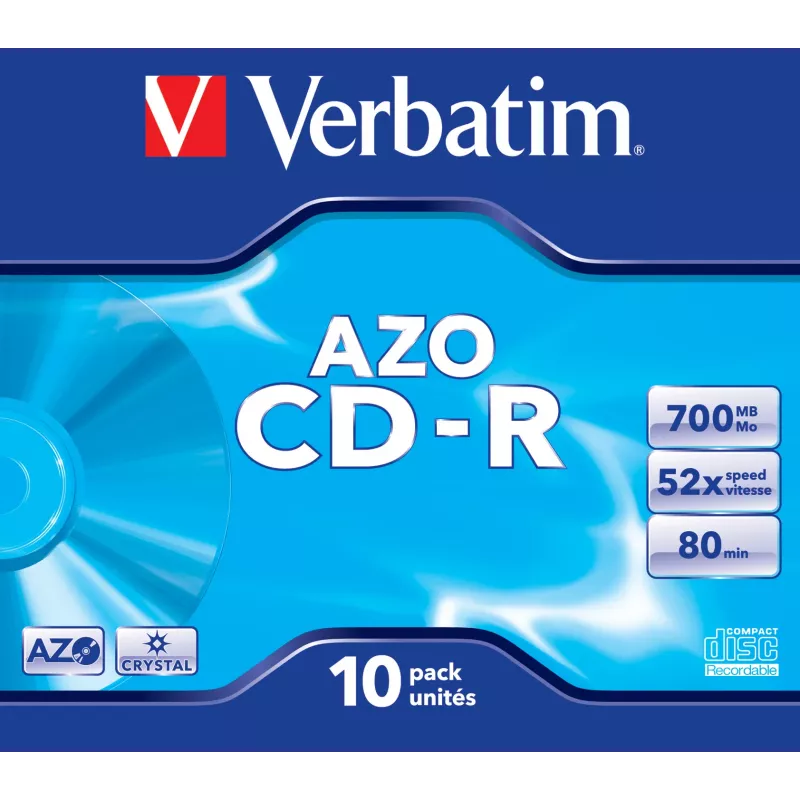 Verbatim CD-R AZO Crystal 700 MB 52x 10 stuks