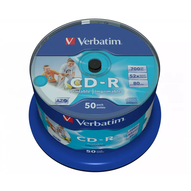 Verbatim CD-R AZO Wide Inkjet Printable no ID 700 MB 52x 50 st.