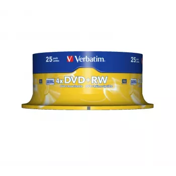 Verbatim DVD+RW mat zilver 4,7 GB 25 st.