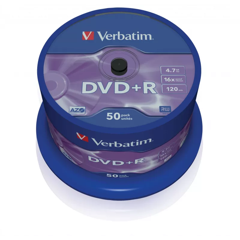 Verbatim VB-DPR47S3A, DVD+R, 120 mm, spindel, 50 stuks, 4,7 GB
