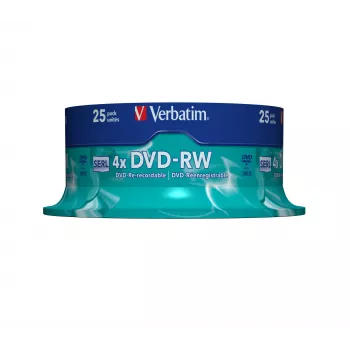 Verbatim DVD-RW mat zilver 4,7 GB 25 stuks