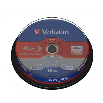 Verbatim BD-RE SL 25GB 2x 10-pack spindel 10 stuks