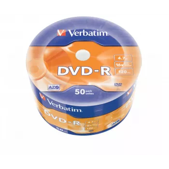 Verbatim DVD-R mat zilver 50-pack wrap spindel