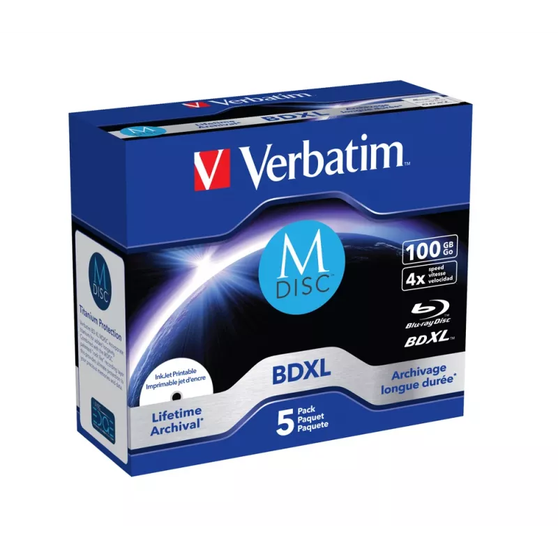 Verbatim M-Disc BD-R XL 100 GB 4x, Jewel Case, 5 st. (43834)