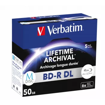 BD-R DL Verbatim MDISC 50 GB 5 stuks 6x schrijfsnelheid