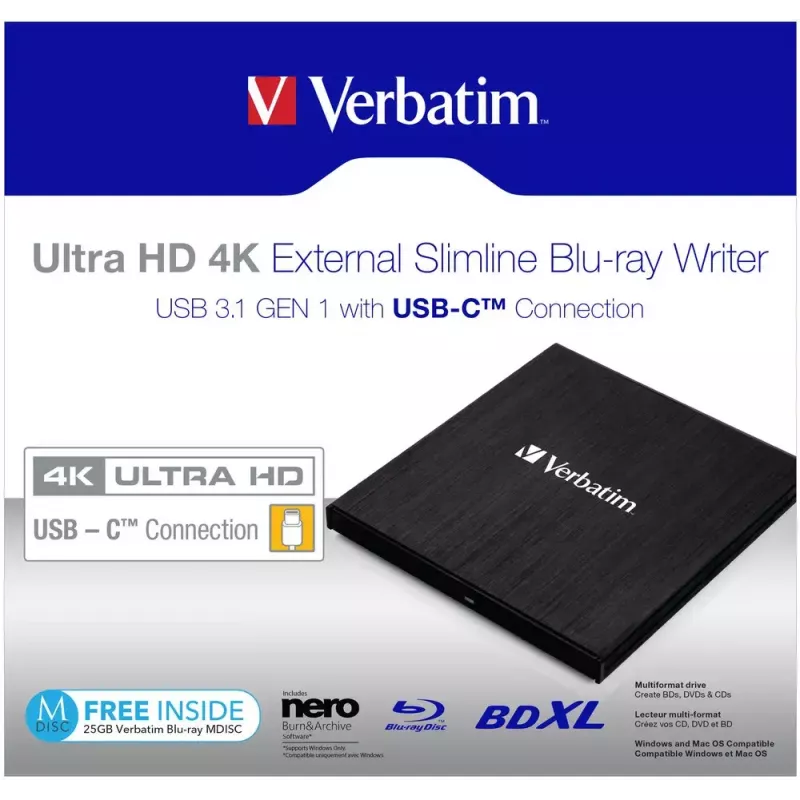 Verbatim 43888 optisch station Blu-Ray DVD Combo zwart