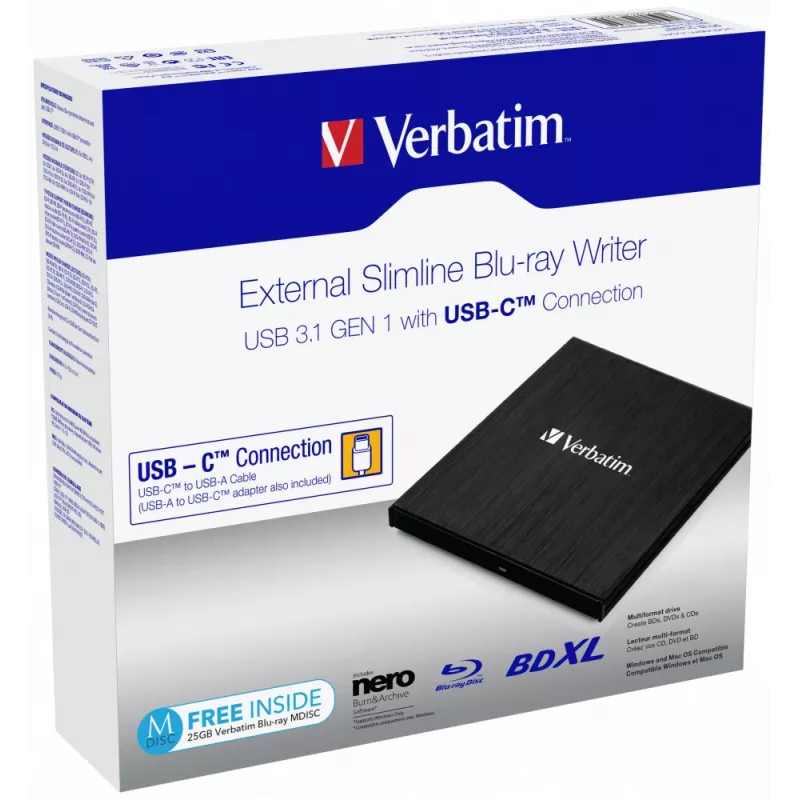 Verbatim 43889 optisch station Blu-Ray RW zwart