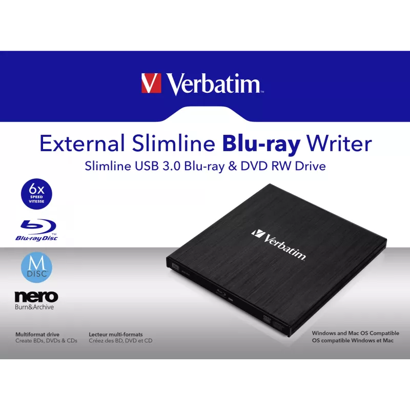 Extern slimline-station Blu-Ray RW Verbatim 43890