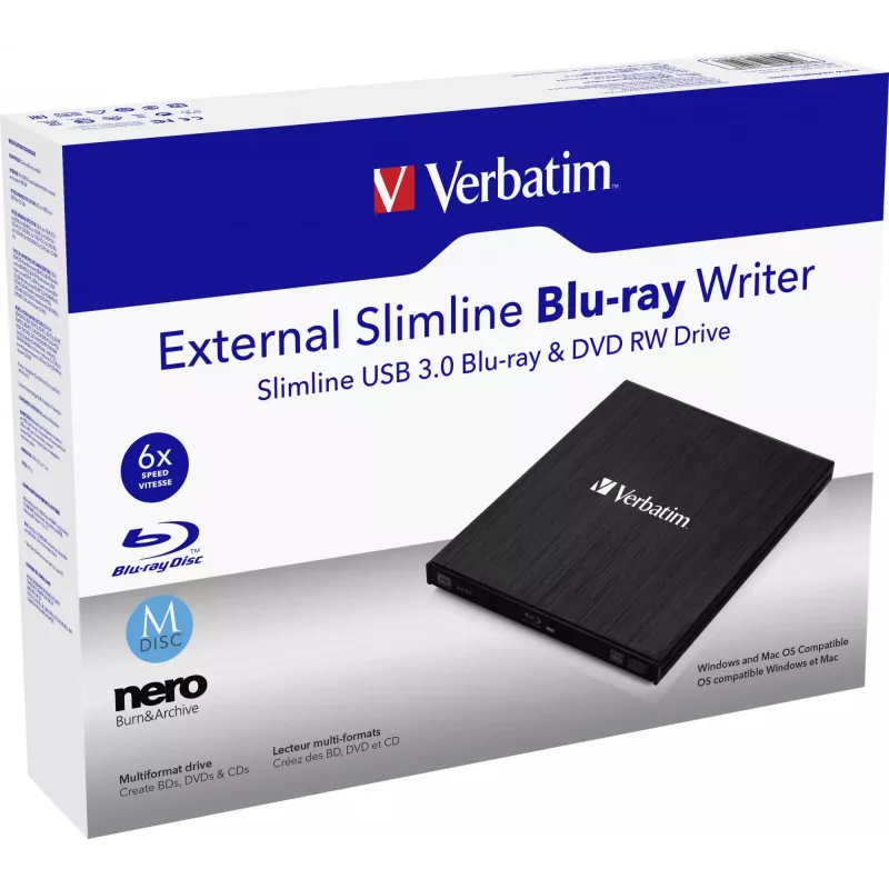 Extern slimline-station Blu-Ray RW Verbatim 43890