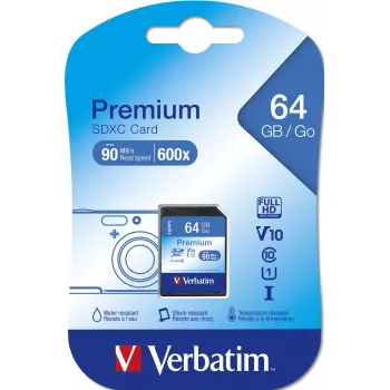 Flashgeheugen Verbatim 64GB SDXC VB-SDXC10