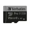 Verbatim Pro U3 512GB Micro SDXC-kaart, 512 GB, MicroSDXC, Class 10, UHS-I, 100 MB/s, 90 MB/s