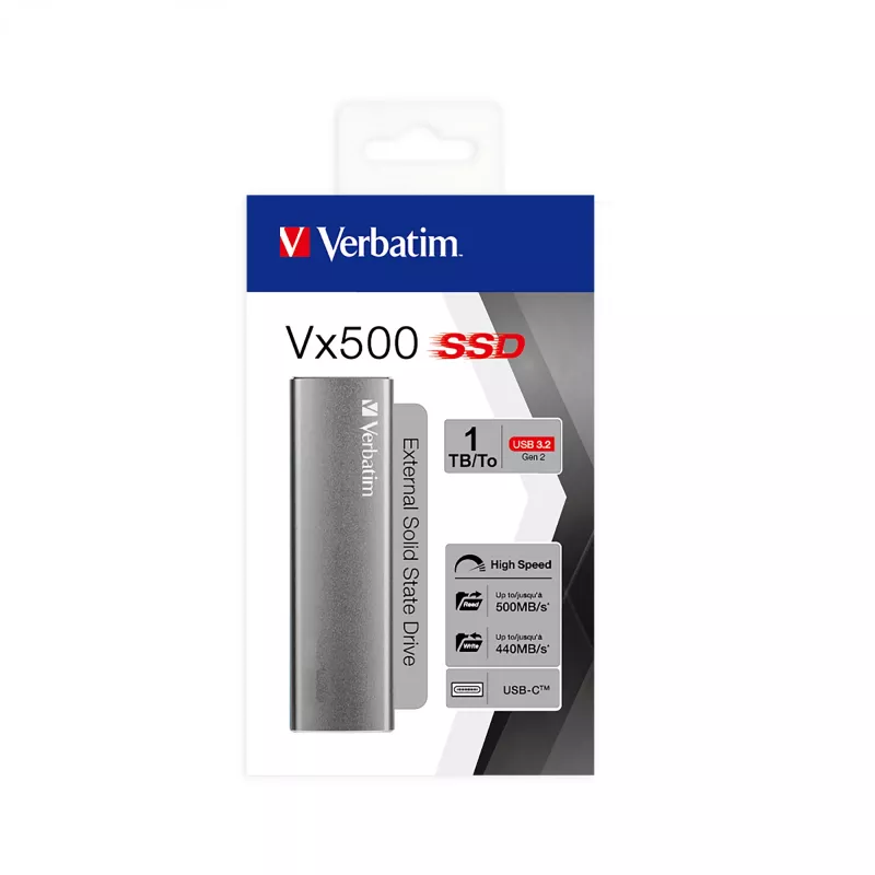 Verbatim Vx500 1 TB USB Type-C 3.2 Gen 2 (3.1 Gen 2) zilver
