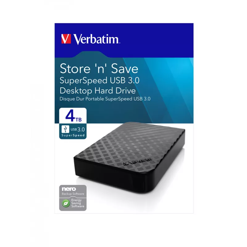 Verbatim Store 'n' Save 4TB USB 3.0, 4 TB, 3.2 Gen 1 (3.1 Gen 1), zwart