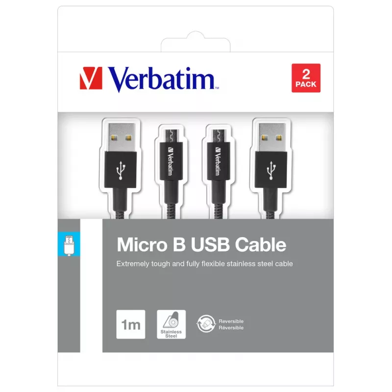 Verbatim 48874 USB-kabel USB 3.2 Gen 1 (3.1 Gen 1) 1 m Micro-USB A naar USB A zwart