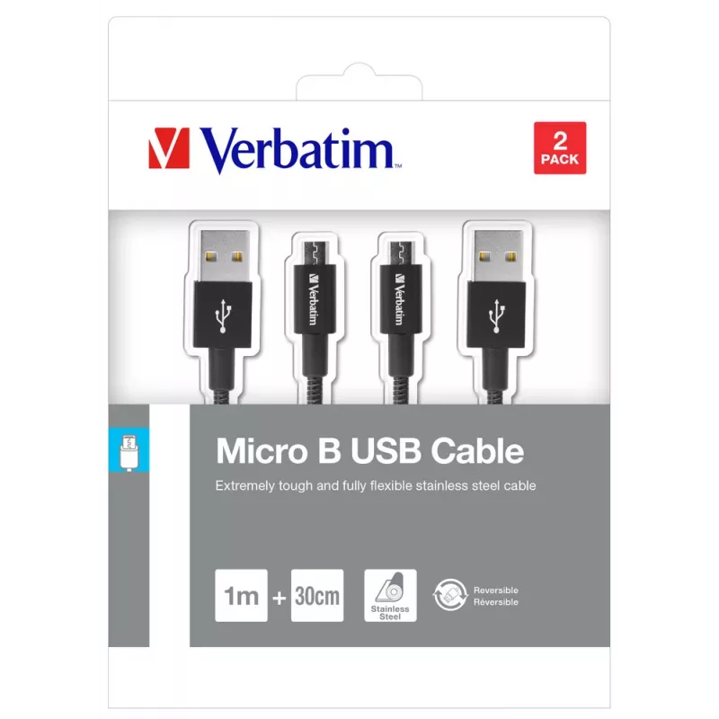 Verbatim 48875 USB-kabel USB 3.2 Gen 1 (3.1 Gen 1) 1 m Micro-USB A USB A zwart