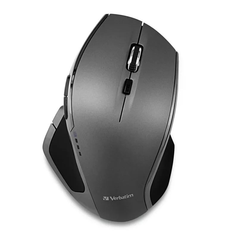 Verbatim 8-knops draadloze Blue LED-muis, Blue LED, RF draadloos, 1600 DPI, zwart, grijs