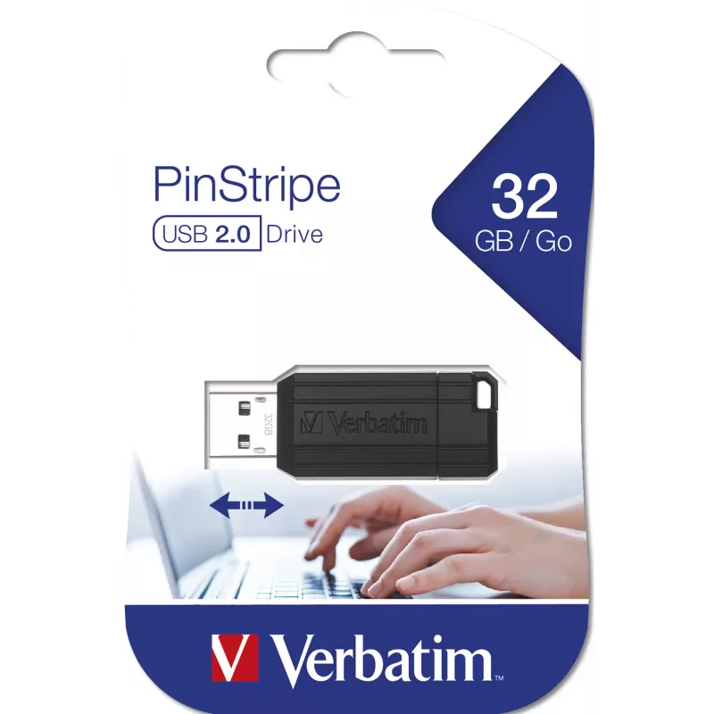 Verbatim PinStripe – USB-stick 32 GB – zwart
