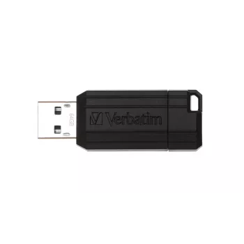 Verbatim PinStripe - USB-station 64 GB - zwart, 64 GB, USB Type-A, 2.0, 10 MB/s, Slide, zwart