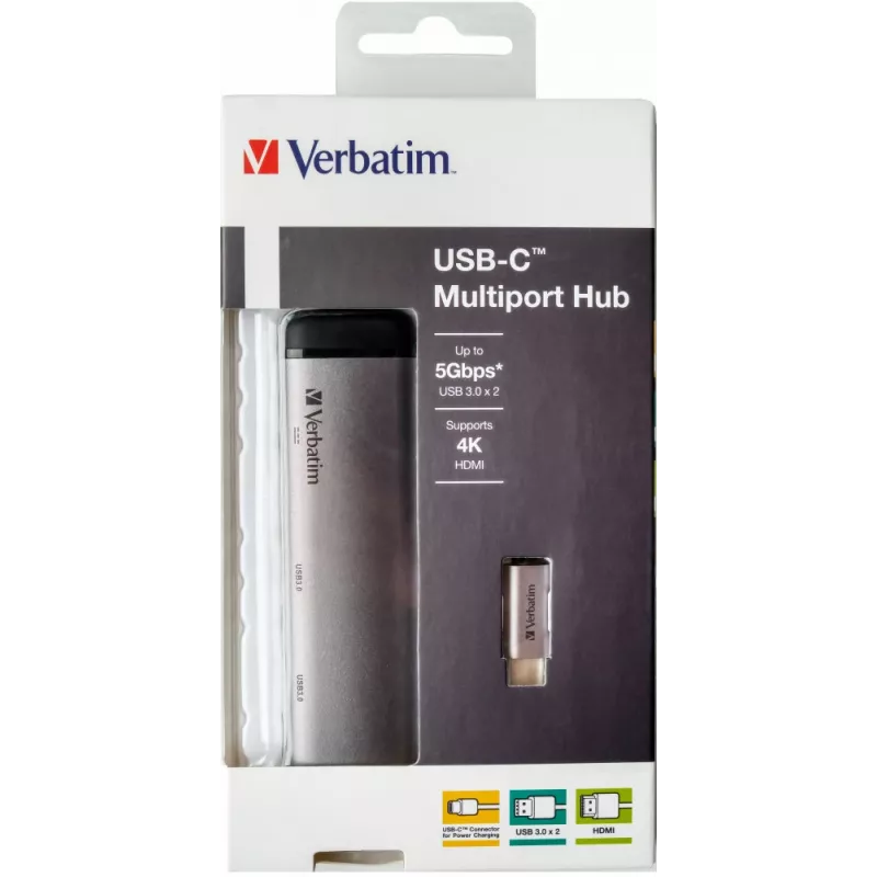 Verbatim 49140 laptop-dock/poortreplicator USB 3.2 Gen 1 (3.1 Gen 1) Type-C