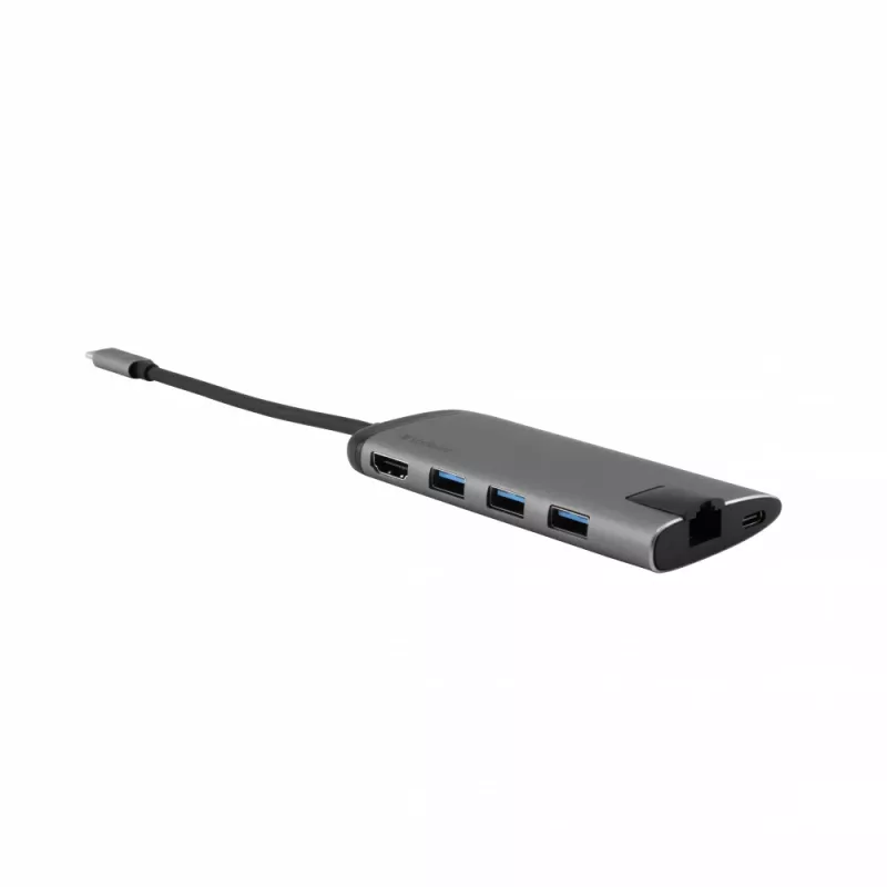 Verbatim 49142 laptop-dock/poortreplicator USB 3.2 Gen 1 (3.1 Gen 1) Type-C zwart, zilver
