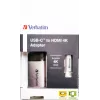 Verbatim 49143 videokabel-adapter 0,1 m USB Type-C HDMI zwart, zilver