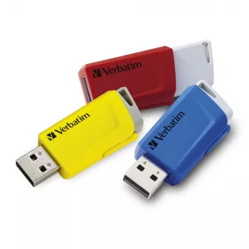 Verbatim Store 'n' Click - USB 2.0-station 3.2 GEN1 - 3x16 GB - rood/blauw/geel