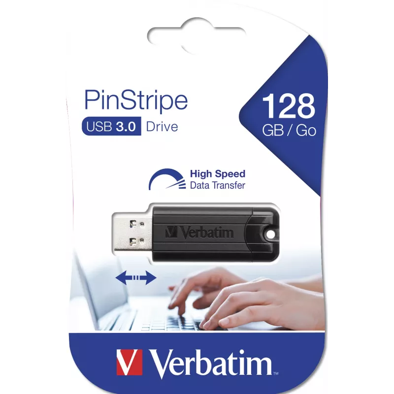 Verbatim PinStripe 3.0 – USB 3.0-station 128 GB – zwart