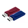 Verbatim Slider – USB-station – 2x32 GB – blauw/rood, 32 GB, USB Type-A, 2.0, Slide, 8 g, blauw, rood
