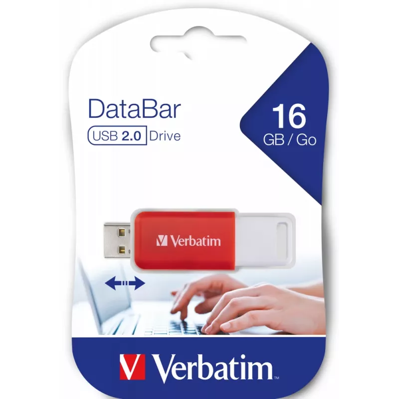 Verbatim DataBar USB-flashstation 16 GB USB Type-A 2.0 rood