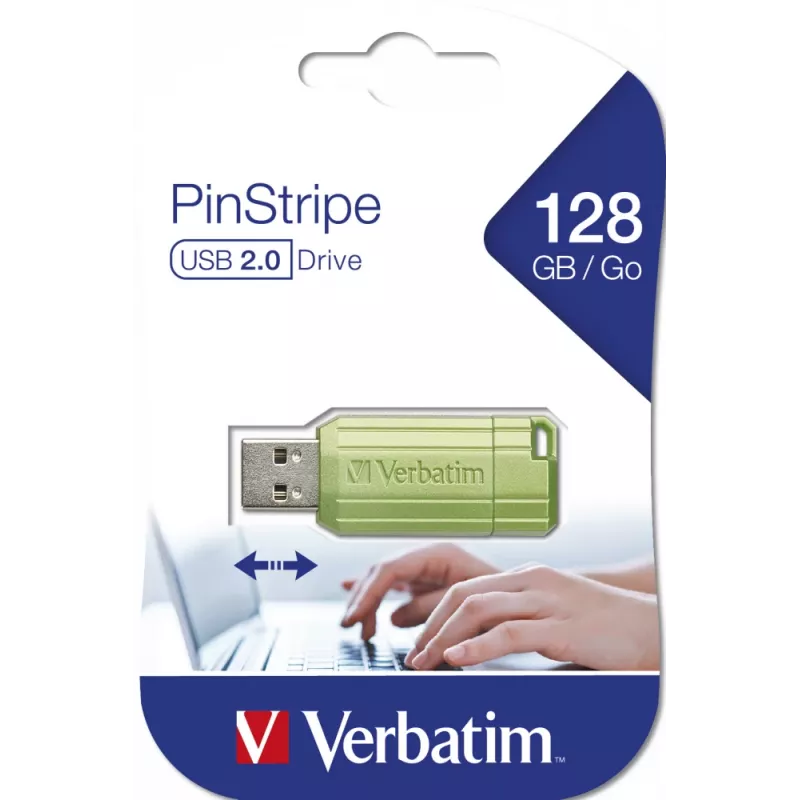 Verbatim PinStripe USB-stick 128 GB USB Type-A 2.0 groen