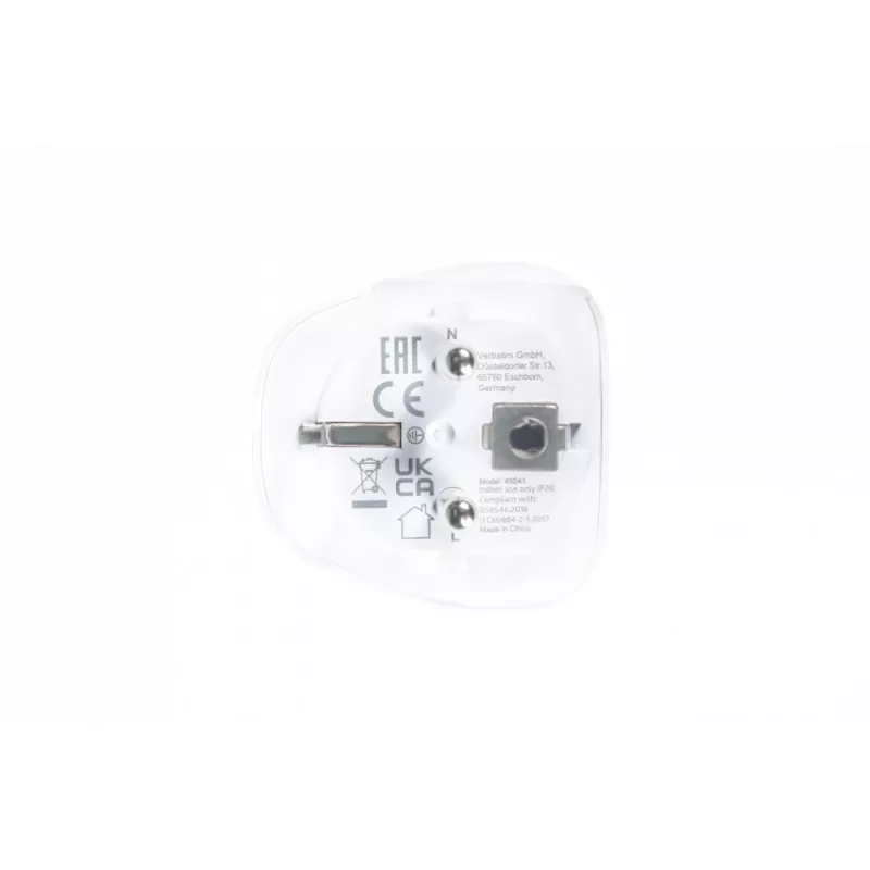 Verbatim 49541 netstekkeradapter universeel type E/F hybride wit
