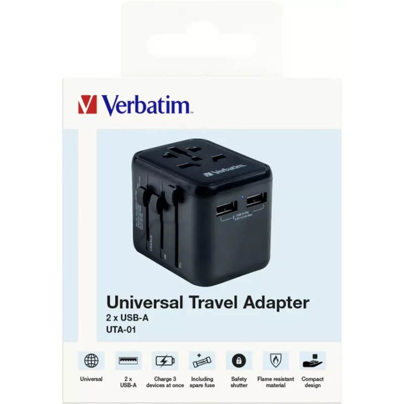 Verbatim 49543 netadapter universeel zwart