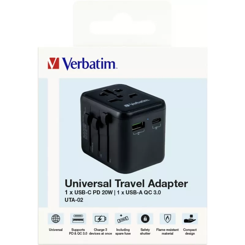 Verbatim 49544 netadapter universeel zwart