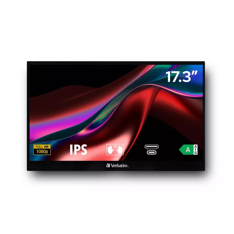 Verbatim 49593 computerbeeldscherm 43,9 cm (17,3 inch) 1920 x 1080 pixel Full HD LCD touchscreen zwart